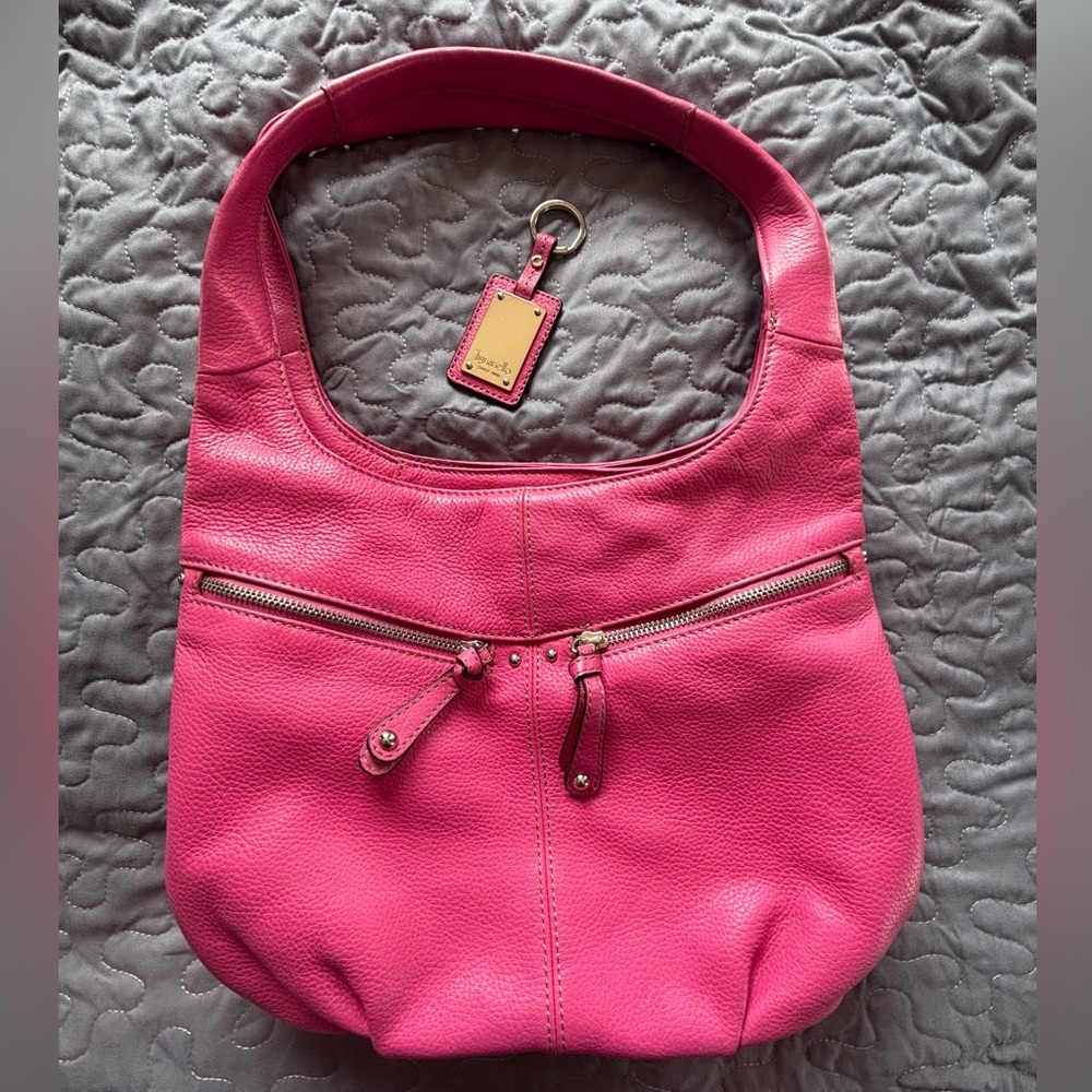 Genuine Leather large pink purse w/ wallet
